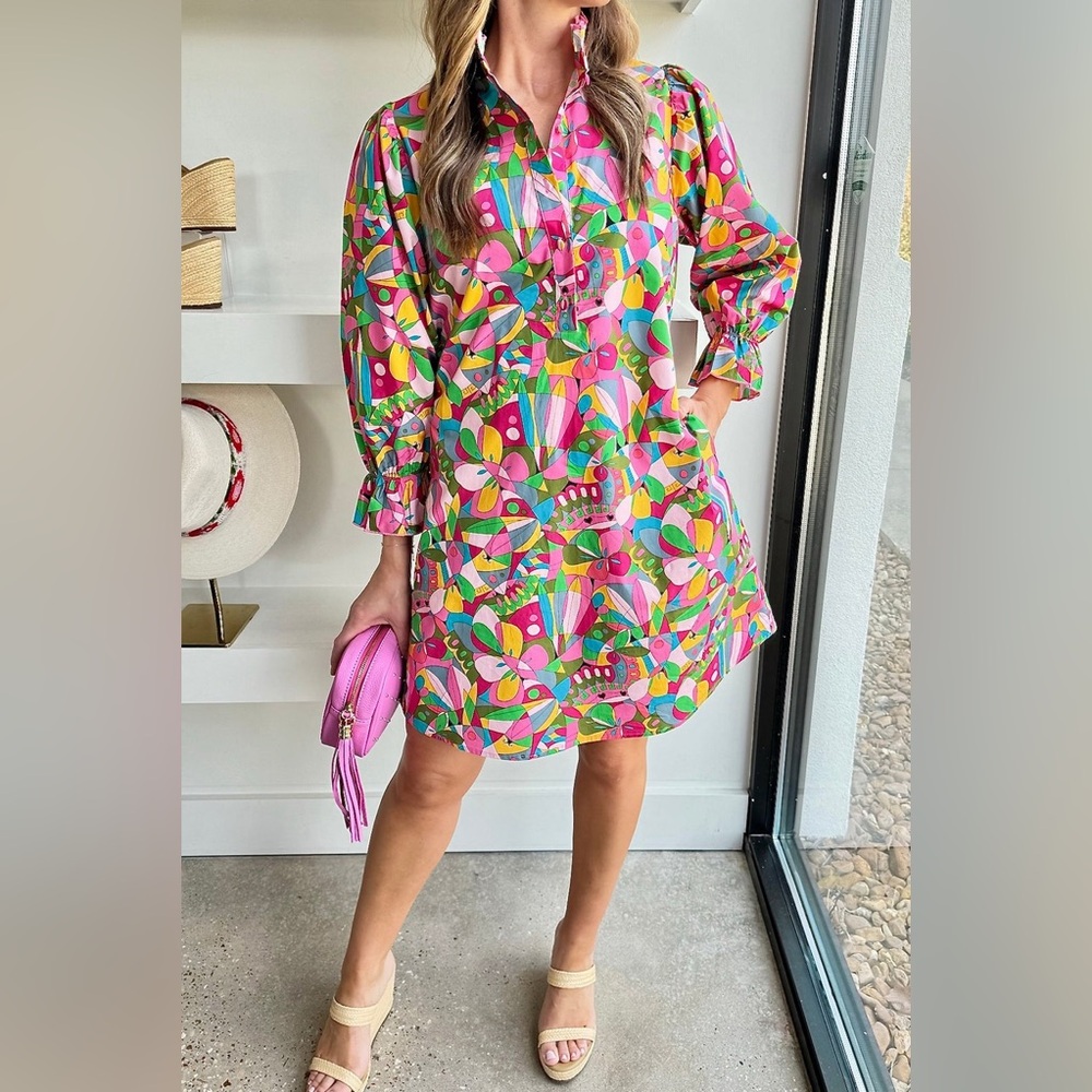 B0803: Lantern Sleeve Mini Dress